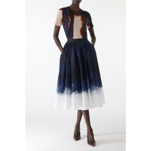 Jason Wu brushed canvas printed stretch cotton circle skirt