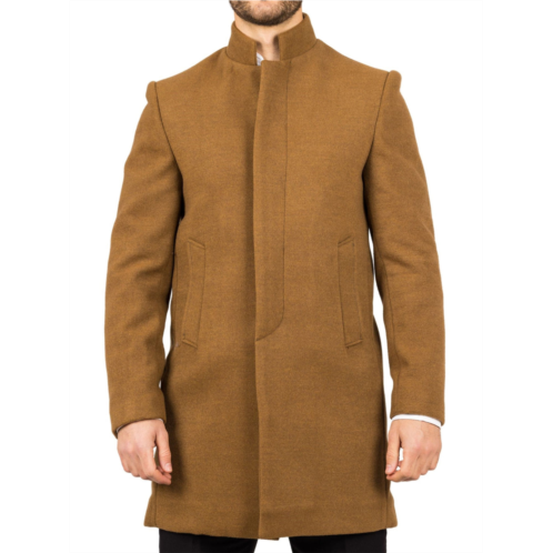 TruClothing stand collar wool blend overcoat classic trench coat winter jacket