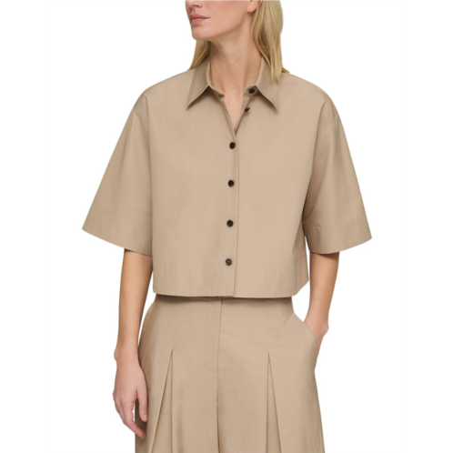 Lafayette 148 New York button front cropped shirt