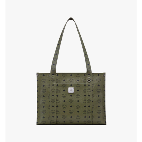 Mcm large aren school bag tote in visetos