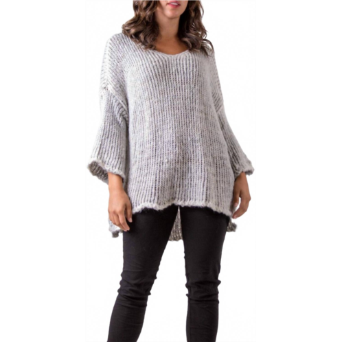 GIGI MODA ampio knit scoop neck sweater in gray