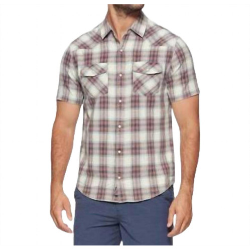 Flags & Anthem landrum ss vintage wash western pearl snap in red/cream