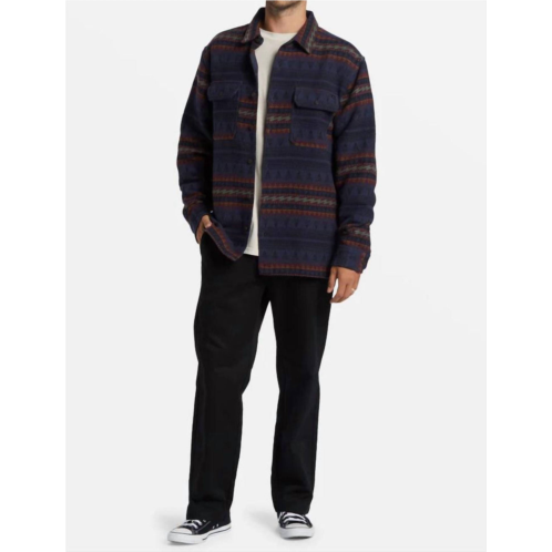 Billabong offshore jacquard flannel shirt in dusty navy