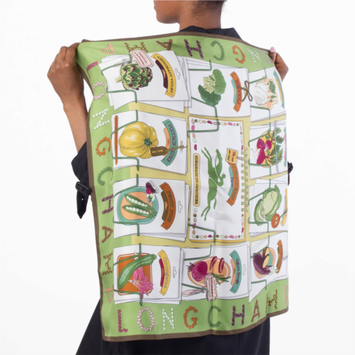 Longchamp laurel in the vegetable garden silk scarf