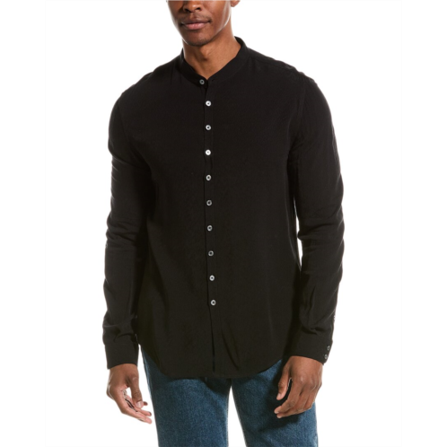 John Varvatos multi button band collar shirt