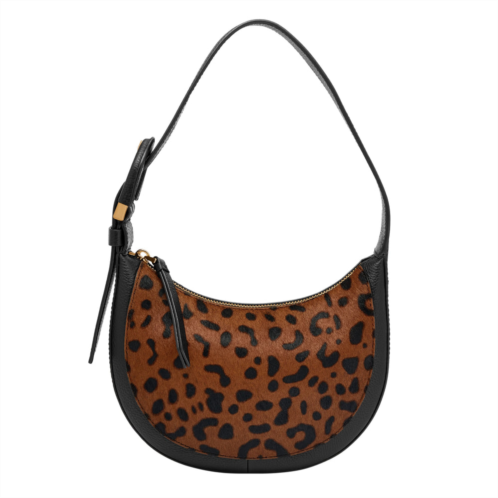 Fossil womens harwell printed haircalf leather crescent