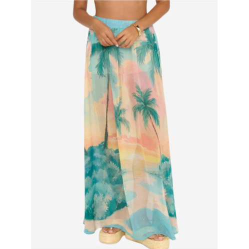 Show Me Your Mumu miles away maxi skirt in sunset cove chiffon