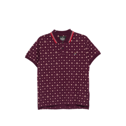 VIVIENNE WESTWOOD deep purple polo shirt with contrasting collar and tailored fit