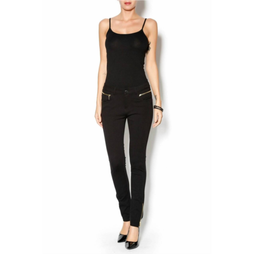 ELAN slim-fit zipper jegging in black