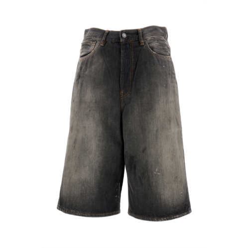 ACNE STUDIOS distressed loose fit denim bermuda shorts