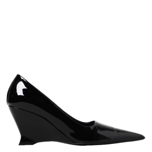 Salvatore Ferragamo Ferragamo ladies black viola wedge-heeled pumps