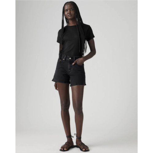 Levi a-line shorts womens black denim dark wash mid rise zip fly jax1960