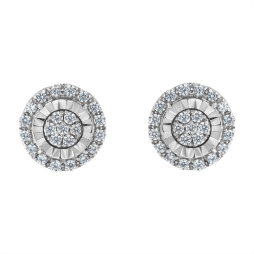 Haus of Brilliance sterling silver diamond cluster earrings