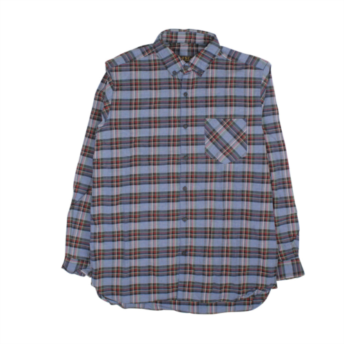 Freeman blue plaid long sleeve cotton shirt