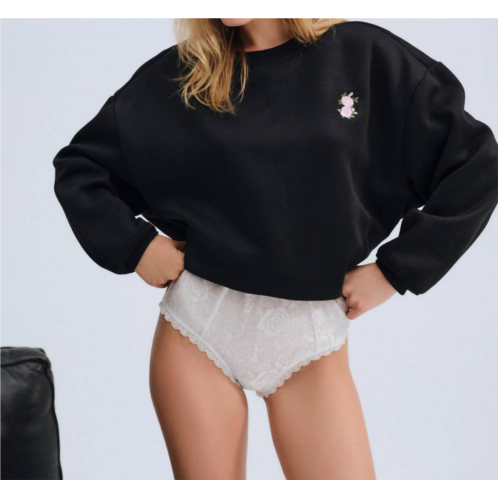 For Love & Lemons julie sweatshirt in black gold