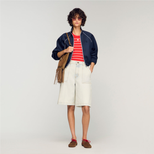 Sandro washed denim bermuda shorts