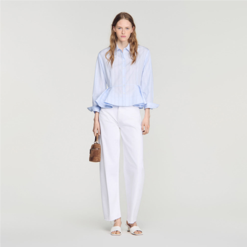 Sandro striped peplum shirt