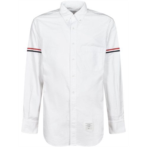 THOM BROWNE button-down oxford shirt with striped armbands