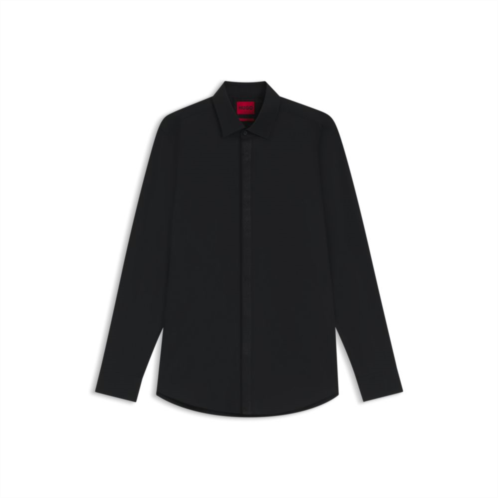 HUGO easy-iron slim-fit shirt in cotton poplin