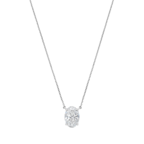 Diana M Jewels 14kt white gold lab grown oval east west diamond pendant weighing 2.00 ct