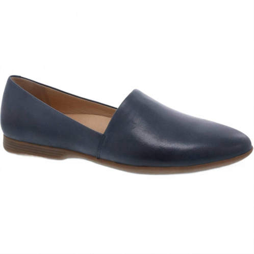 Dansko womens larisa slip on flat shoes in navy