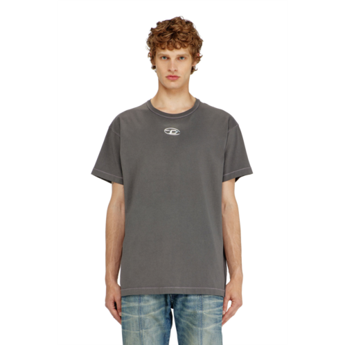 Diesel light cotton t-shirt with metallic oval d logo