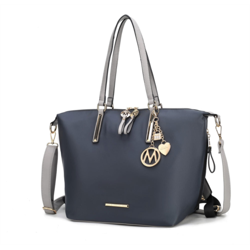 MKF Collection layla womens tote bag convertible in backpack by mia k -charcoal light grey