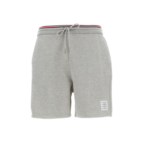 THOM BROWNE tailored grey shorts with minimalist design