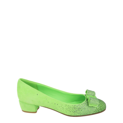Salvatore Ferragamo vara crystal-embellished pumps - narrow width