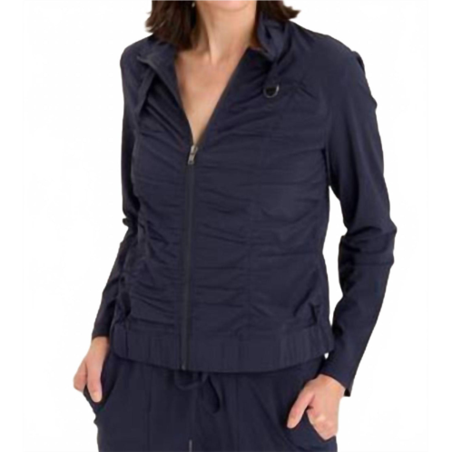 XCVI momentum whisper stretch ruched active jacket in royal