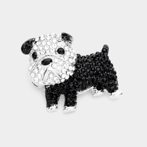 FASHNZFAB rhinestone bulldog pin brooch
