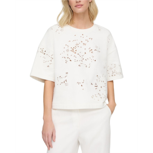 Lafayette 148 New York eyelet embroidery sweatshirt