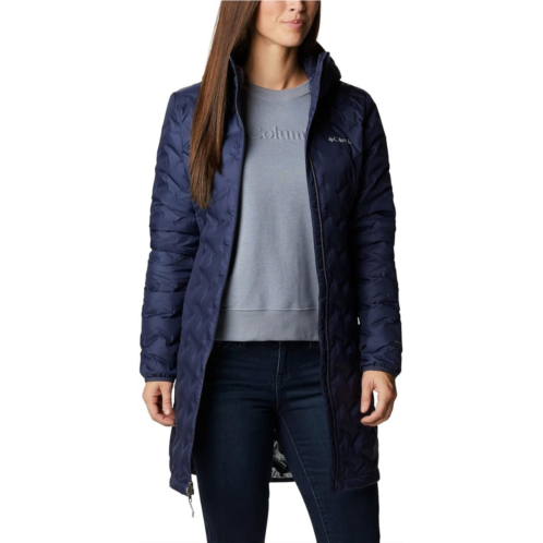 Columbia delta ridge long down jacket womens blue hooded full zip sgn1545