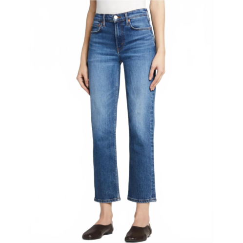 RE/DONE 70s mid rise stove pipe jeans in royal fade