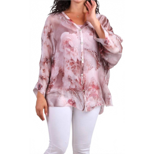 GIGI MODA angelo jungle silk blouse in pink