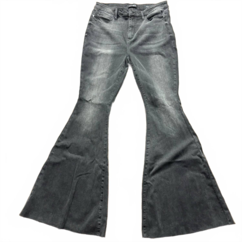 Judy Blue womens high waist super flare jeans in black