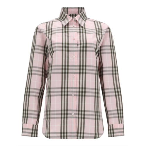 BURBERRY pink large check regular shirt