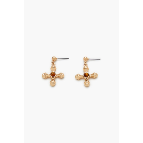 Forever 21 faux stone cross drop earrings
