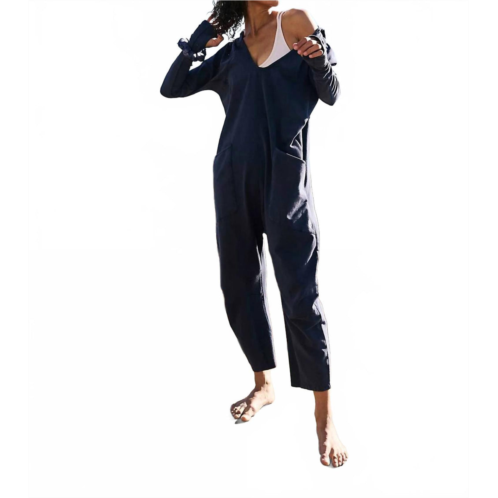 Free People hot shot long sleeve onesie in midnight navy