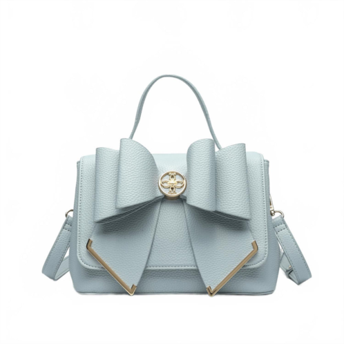 Like Dreams womens jasmine bow vegan crossbody bag in blue