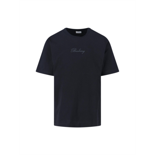 BURBERRY check logo t-shirt in black cotton