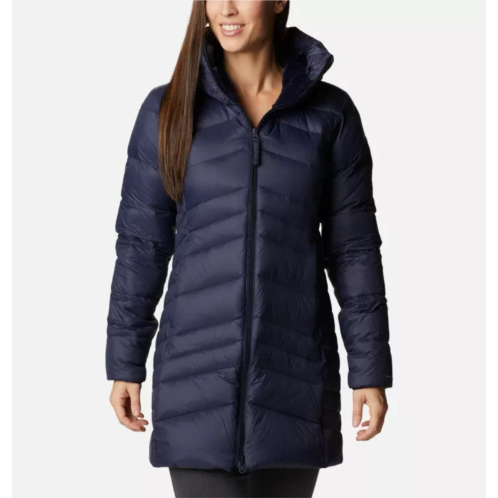 Columbia autumn park puffer jacket women navy 650-down hooded full zip ups707
