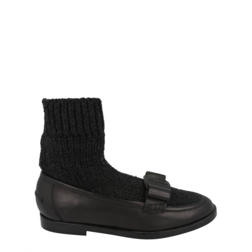 Salvatore Ferragamo womens vivaldo sock loafers in nero