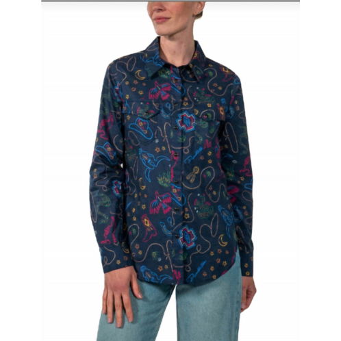 PENDLETON womens the gambler top in blue