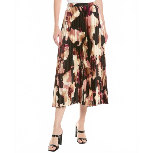 ANNE KLEIN printed pleated pull-on skirt in safari multi