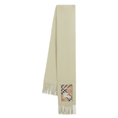 Burberry solid label scarf - - cashmere - white