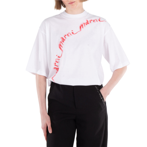 Marni wavy logo cotton-jersey t-shirt