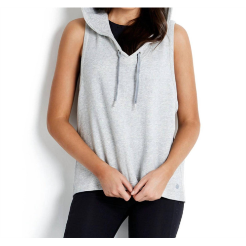 Seafolly cross back hoodie in sea grey
