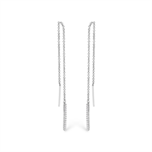 Haus of Brilliance 10k white gold 1/10 cttw diamond threader earrings