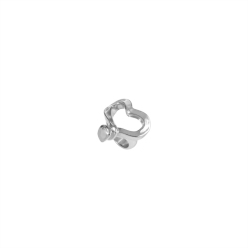 UNOde50 metal ring clad with silver in shape of heart.